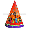 Decoración de partido de los niños sombrero de papel de feliz cumpleaños en rojo manchado patrón